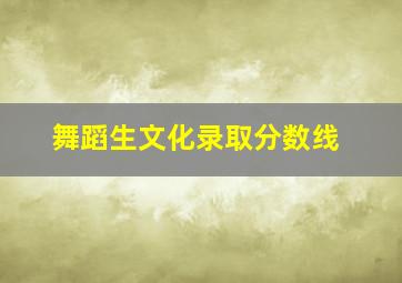 舞蹈生文化录取分数线