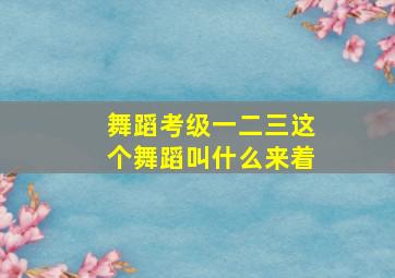 舞蹈考级一二三这个舞蹈叫什么来着