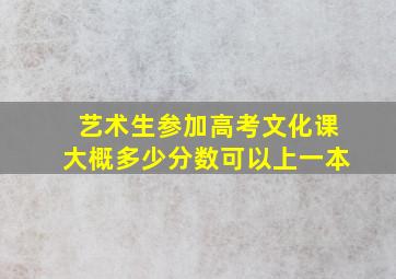 艺术生参加高考文化课大概多少分数可以上一本