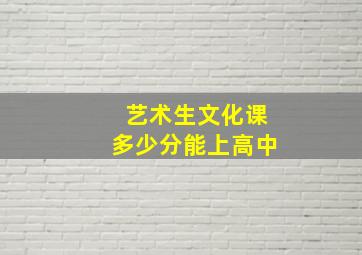 艺术生文化课多少分能上高中