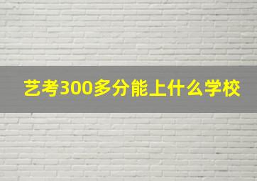 艺考300多分能上什么学校