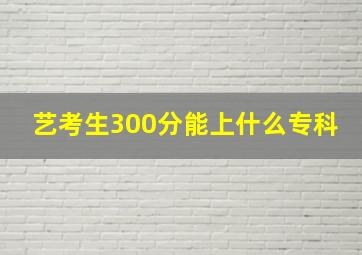 艺考生300分能上什么专科