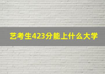 艺考生423分能上什么大学