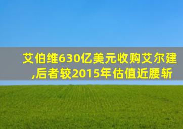 艾伯维630亿美元收购艾尔建,后者较2015年估值近腰斩