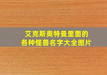 艾克斯奥特曼里面的各种怪兽名字大全图片