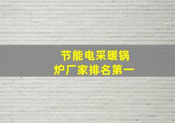 节能电采暖锅炉厂家排名第一