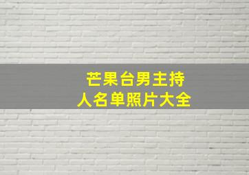 芒果台男主持人名单照片大全