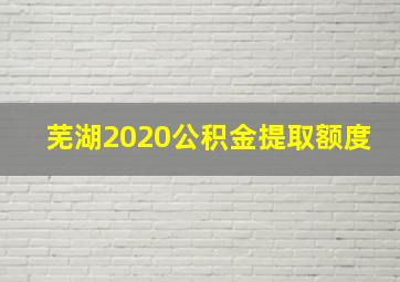 芜湖2020公积金提取额度