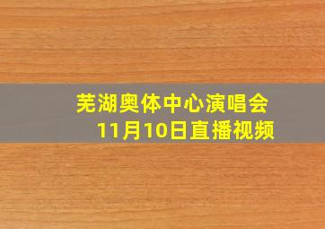 芜湖奥体中心演唱会11月10日直播视频