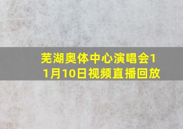 芜湖奥体中心演唱会11月10日视频直播回放