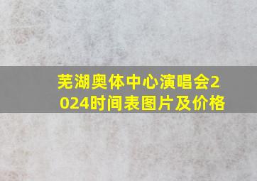 芜湖奥体中心演唱会2024时间表图片及价格