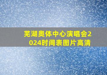 芜湖奥体中心演唱会2024时间表图片高清