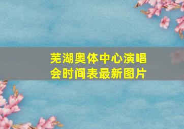 芜湖奥体中心演唱会时间表最新图片