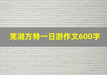 芜湖方特一日游作文600字