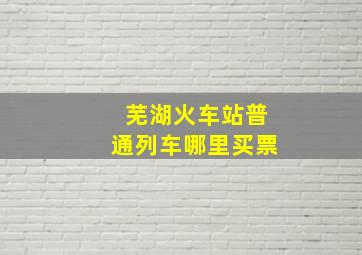 芜湖火车站普通列车哪里买票