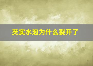 芡实水泡为什么裂开了