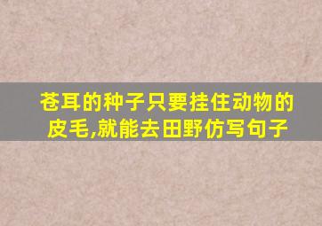 苍耳的种子只要挂住动物的皮毛,就能去田野仿写句子