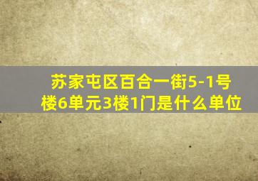 苏家屯区百合一街5-1号楼6单元3楼1门是什么单位