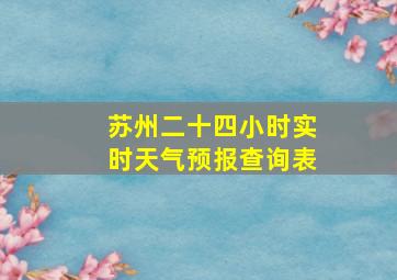 苏州二十四小时实时天气预报查询表