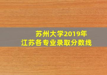 苏州大学2019年江苏各专业录取分数线