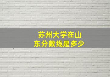 苏州大学在山东分数线是多少