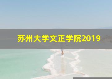 苏州大学文正学院2019