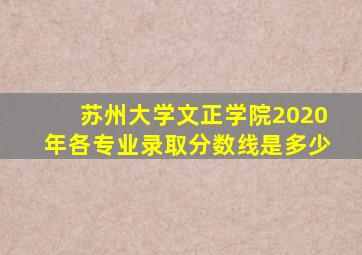 苏州大学文正学院2020年各专业录取分数线是多少