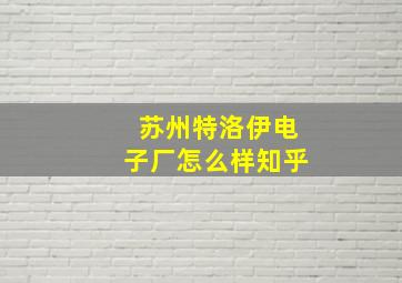 苏州特洛伊电子厂怎么样知乎