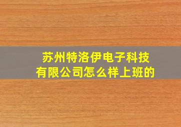 苏州特洛伊电子科技有限公司怎么样上班的