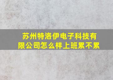 苏州特洛伊电子科技有限公司怎么样上班累不累