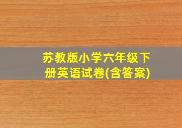 苏教版小学六年级下册英语试卷(含答案)