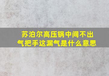 苏泊尔高压锅中间不出气把手这漏气是什么意思