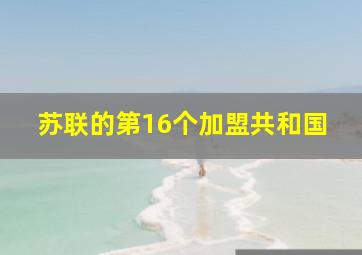 苏联的第16个加盟共和国