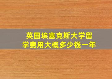 英国埃塞克斯大学留学费用大概多少钱一年