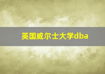 英国威尔士大学dba