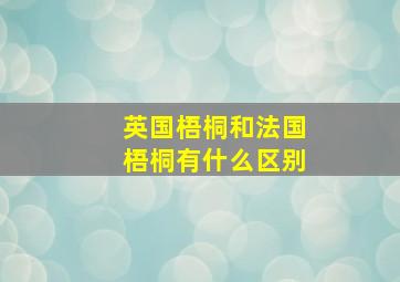 英国梧桐和法国梧桐有什么区别