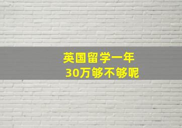 英国留学一年30万够不够呢