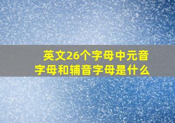 英文26个字母中元音字母和辅音字母是什么