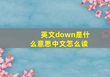 英文down是什么意思中文怎么读