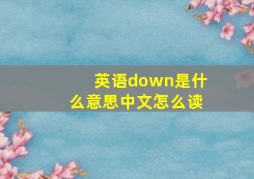 英语down是什么意思中文怎么读