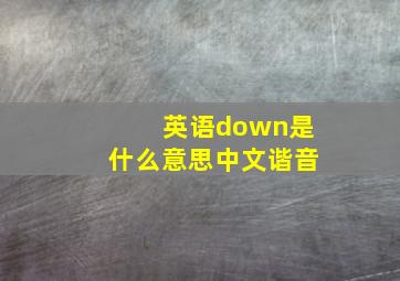 英语down是什么意思中文谐音