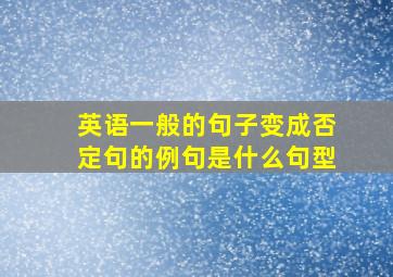 英语一般的句子变成否定句的例句是什么句型