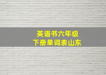 英语书六年级下册单词表山东