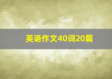 英语作文40词20篇