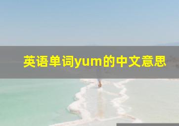 英语单词yum的中文意思