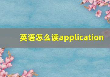 英语怎么读application