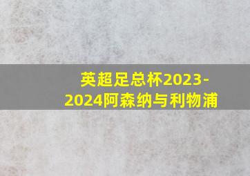 英超足总杯2023-2024阿森纳与利物浦