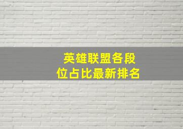 英雄联盟各段位占比最新排名