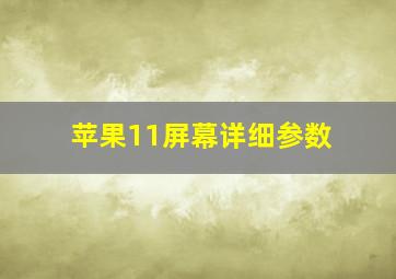 苹果11屏幕详细参数