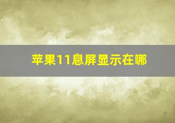 苹果11息屏显示在哪